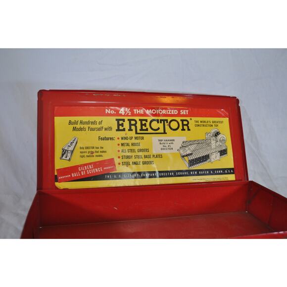 VTG Erector Set AC Gilbert 4-1/2 - Metal Storage Box Only - Picture 7 of 9